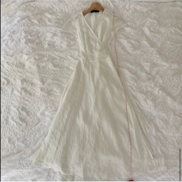 New Ralph Lauren Maxi Linen White Long Dress - Picture 13 of 13